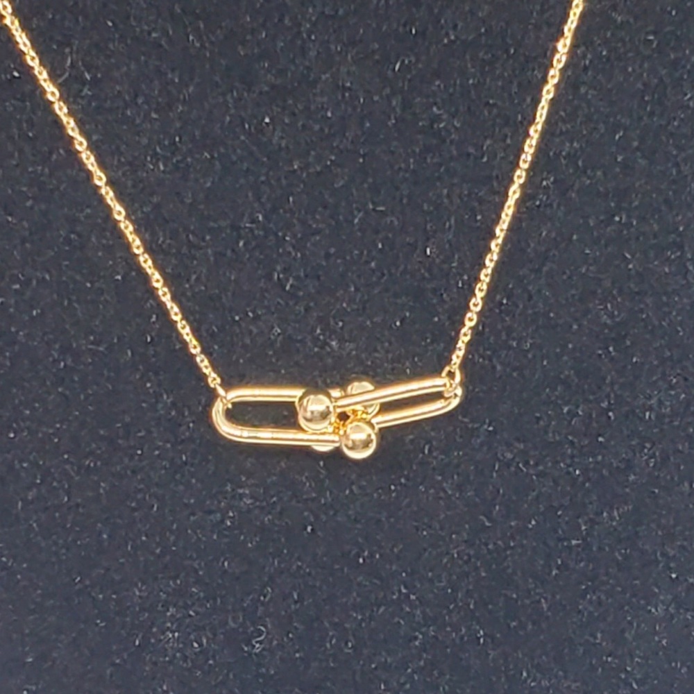 18k solid gold hardware pendant necklace - Picture 5 of 7